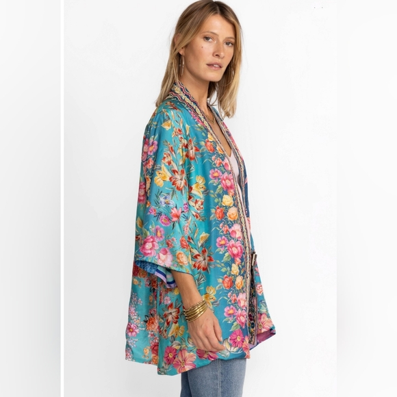 Johnny Was 100% Silk Reversible Stallion Yena Kimono, Boho, S, NWT - Picture 4 of 10